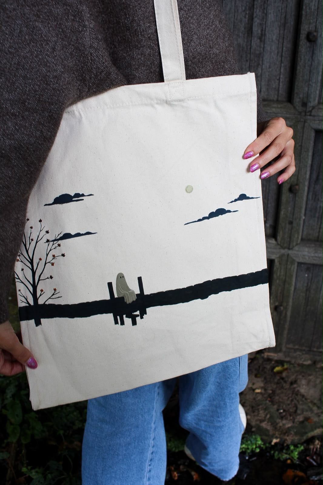 Midnight on All Hallows’ Eve canvas tote