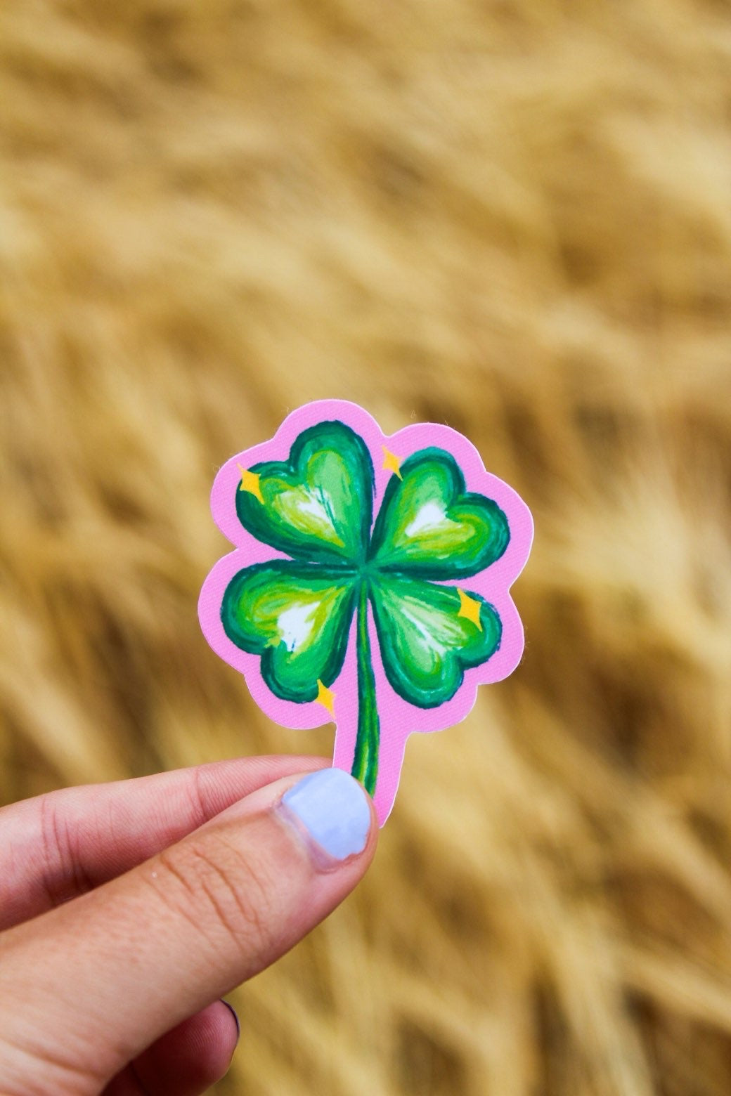 Lucky four leaf clover sticker