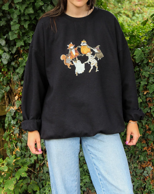 All Hallows’ eve dancing animals sweatshirt
