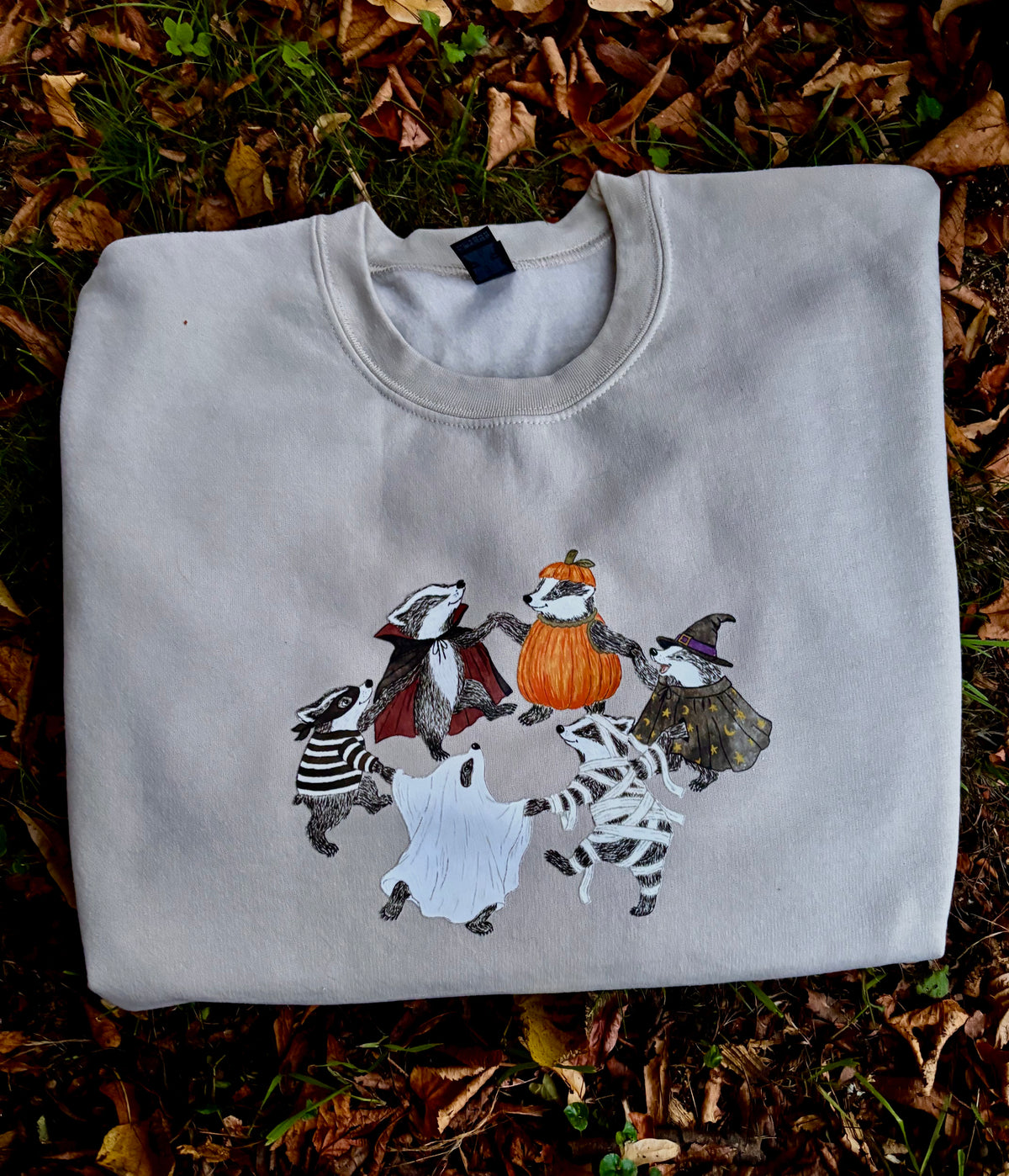 All Hallows’ eve dancing badgers sweatshirt