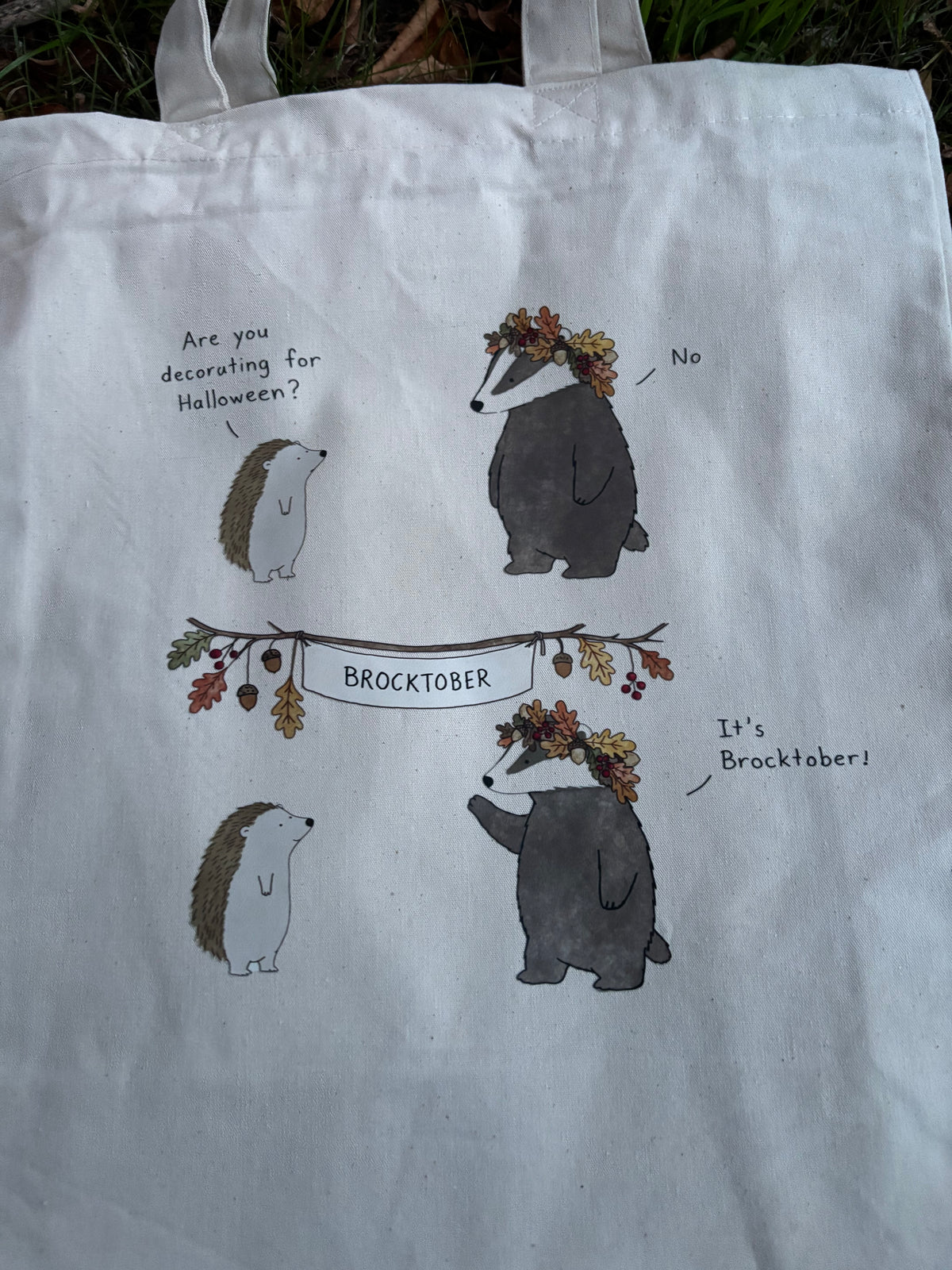 Brocktober Canvas tote bag