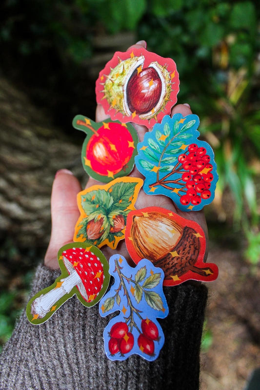 Colourful autumn sticker pack