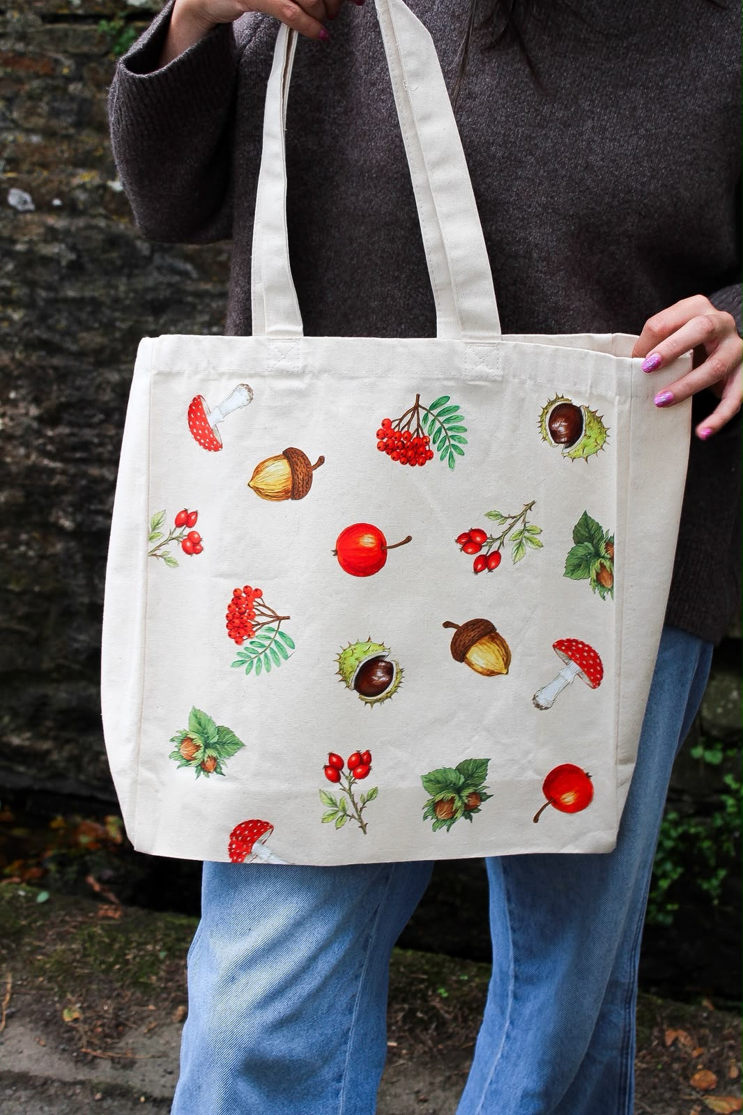 Autumn canvas tote