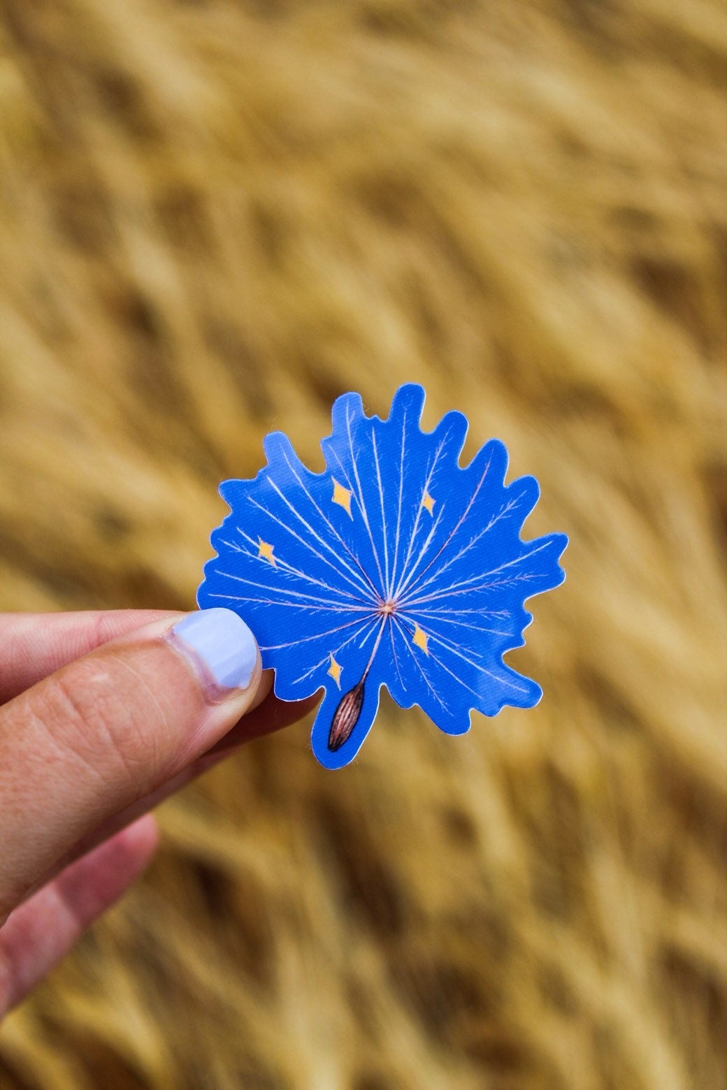 Floating thistle seed sticker