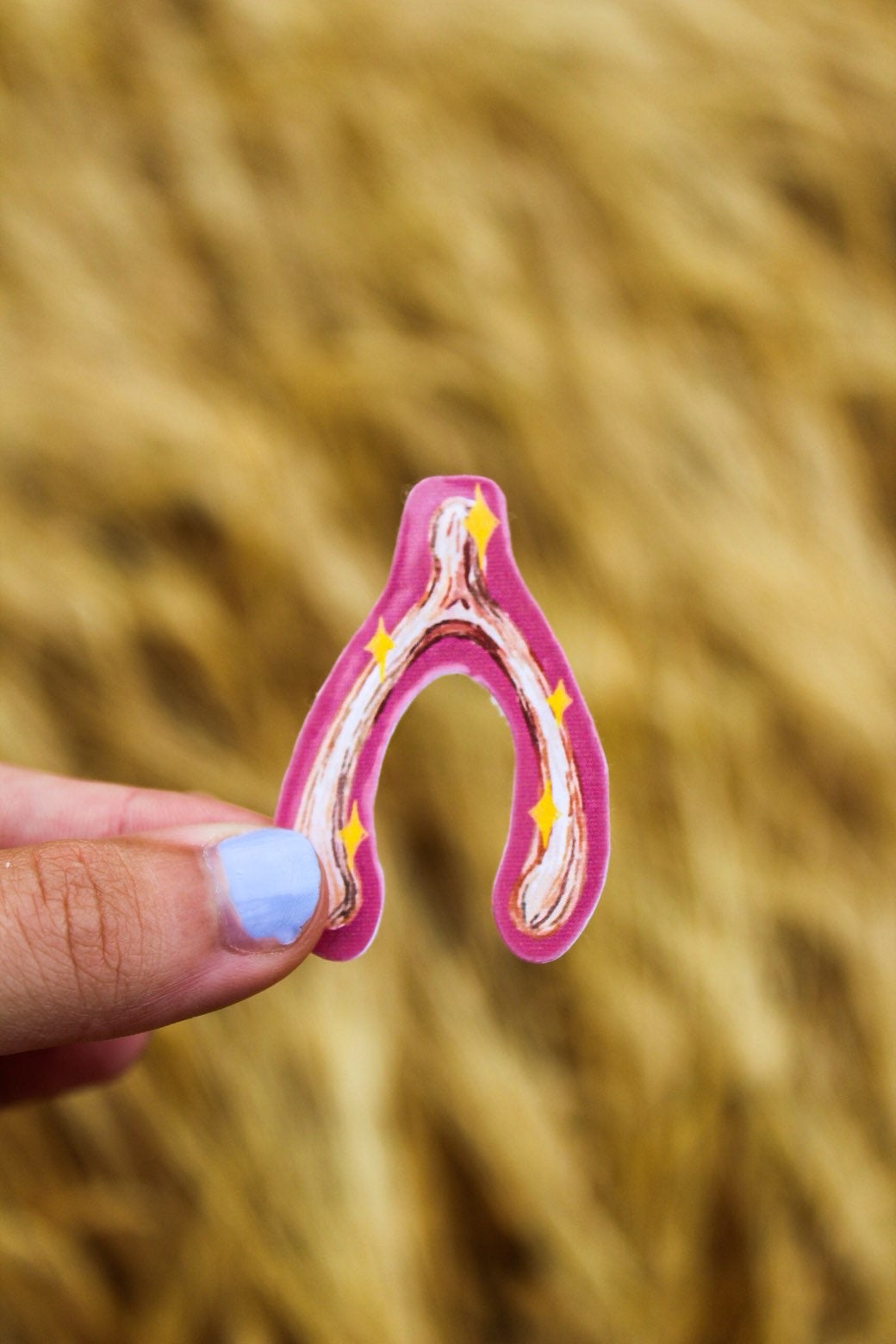 Lucky wishbone sticker